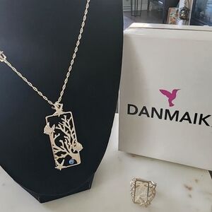 Silver Necklace & Ring with Underwater Theme